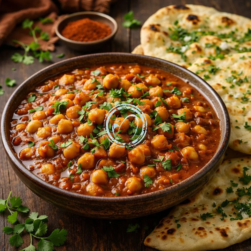 Chana Masala with Garlic Naan